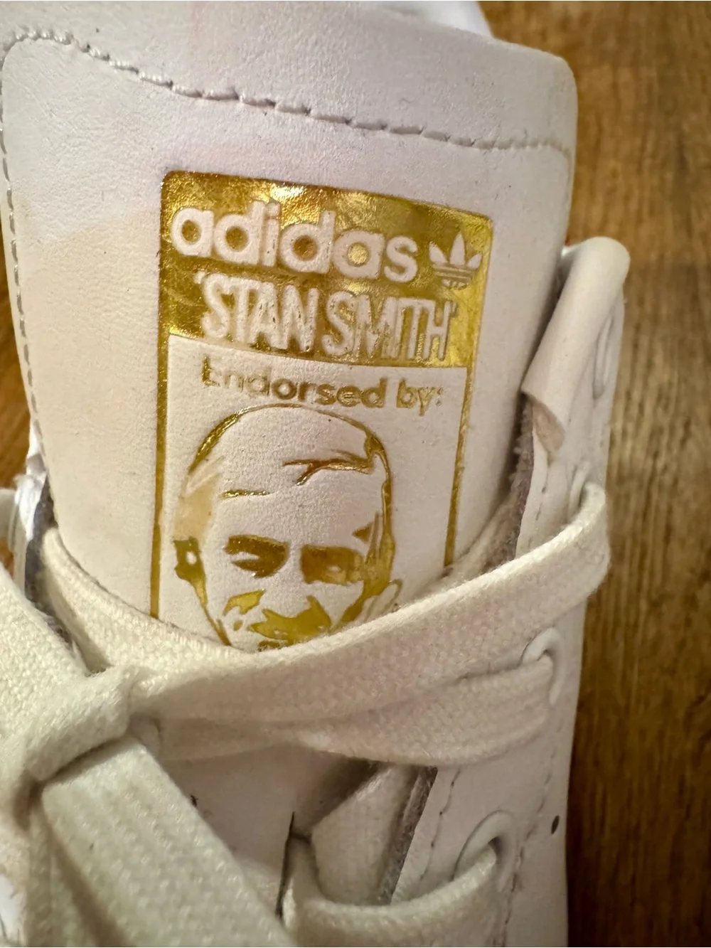 Adidas Stan Smith White Sneakers with Red Heel Accent